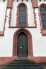 Poster - Low angle of a facade of the Romerberg Plaza building in Frankfurt, Germany