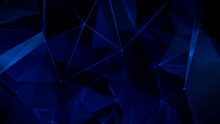 Neural Network. Intelligent Smart Grid And AI Concept. Blue Tech Background. 3D Render.