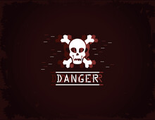 Danger Skull In Brown Background