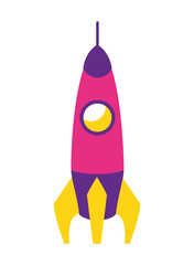 Sticker - pink rocket start up