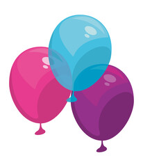 Canvas Print - three party balloons helium