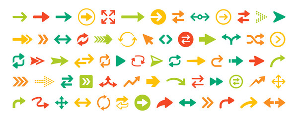 Leinwandbilder - Vector illustration of arrow icons set in colorful design.