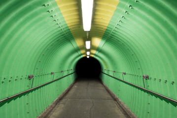 Poster - Interior view of empty tunnel. Architecture abstract background