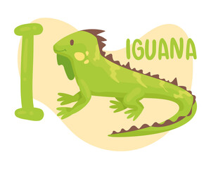 Canvas Print - iguana and i letter