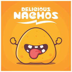 Wall Mural - nachos chips cartoon. mexican food vector illustration