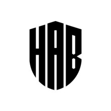 HAB Letter Logo Design. HAB Modern Letter Logo With Black Background. HAB Creative  Letter Logo. Simple And Modern Letter Logo. Vector Logo Modern Alphabet Font Overlap Style. Initial Letters HAB 