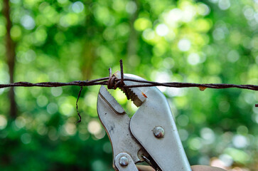 locking pliers close up