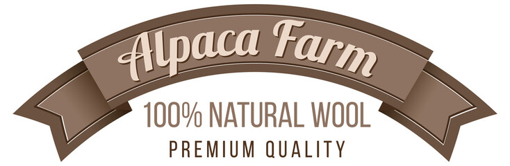 Sticker - Alpaca farm logo template for wool products