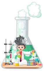 Wall Mural - A scientist experiment in the test tube