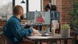 © DC Studio - Business man using video call to talk to woman on computer in startup office. Entrepreneur meeting with manager on online video conference to discuss about project planning and strategy