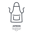 Apron editable stroke outline icon isolated on white background flat vector illustration. Pixel perfect. 64 x 64.