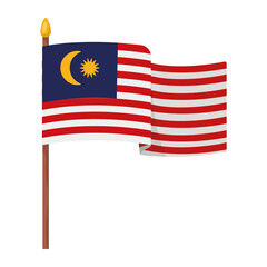 Wall Mural - malaysian flag in pole