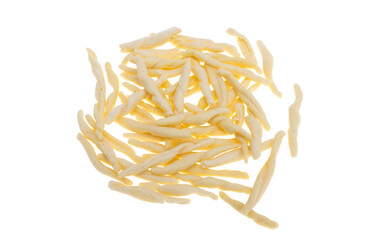 Strozzapreti pasta isolated