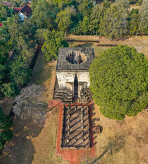 Wat Si Chum temple and big Buddha in Sukhothai historical park, Thailand