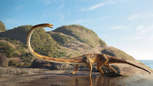 Tanystropheus, Extinct Reptile In A Triassic Landscape