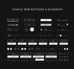 Wall Mural - SIMPLE WEB BUTTONS & ELEMENTS 