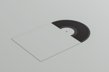 Vinyl disc mockup on white background