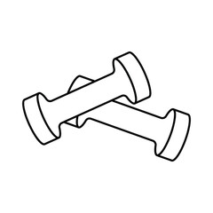 Wall Mural - dumbbell icon. dumbbells for a sports hall. two dumbbells. vector illustration. black linear sign