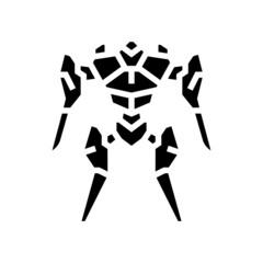 Wall Mural - future robot glyph icon vector. future robot sign. isolated contour symbol black illustration