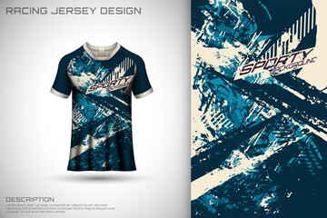 Grunge sports jersey design template for soccer game cycling racing jersey