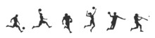 Athlete Silhouettes, Ball Games Vector Illustration.