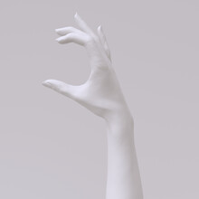 Female Hand Holding Cosmetic Tube Or Beauty Care Product Bottle, 3d Rendering Elegant Mannequin Hand Gesture Showing Some Small Object
