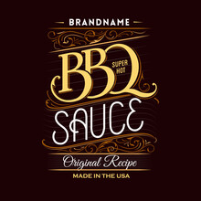 Vintage Retro BBQ Sauce Label