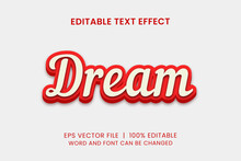 Red Dream Realistic Template Editable Text Effect