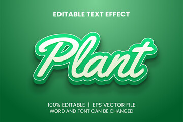 Wall Mural - Realistic green plant editable text effect