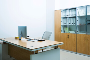 Wall Mural - Modern workspace with computer and chair