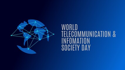 illustration of earth and world communication connection. suitable for telecommunication and information society day