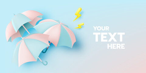 Wall Mural - Cute umbrella for monsoon season