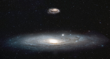 As seen by the Andromeda - Andromeda galaxy with Our galaxy is milky way 