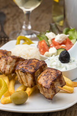 Canvas Print - greek souvlaki