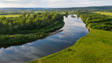 Fototapeta Natura - The Southern Urals, Bashkiria, the Ai River. Aerial view.
