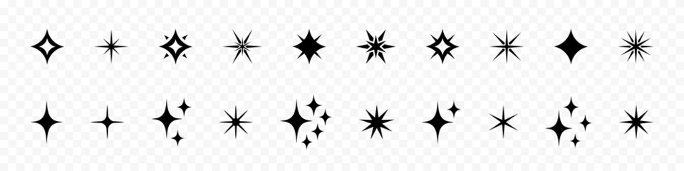 star icon collection. black stars icon set. different star shapes. sparkle star icon set. vector gra