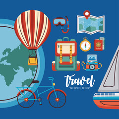 Sticker - travel world tour poster