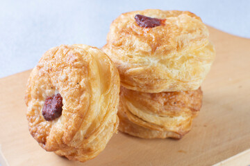 Sticker - Cheese and guava puff pastry, displayed on gray backgroun