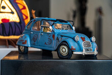 Blue Vintage Car Souvenir In A Museum