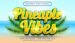 © prasetya nopin - pineapple vibes 3d editable text effect and sea landscape background