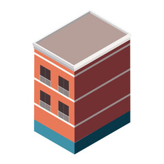 Wall Mural - isometric building orange