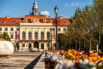 Wall Mural - Sombor square and city hall view, Vojvodina region, travel to Serbia