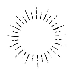 Wall Mural - sunburst, explosion effects, vintage doodle isolated on white background