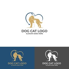 Minimalist Monoline Lineart Outline Cat Icon Logo Icon Template Vector Illustration