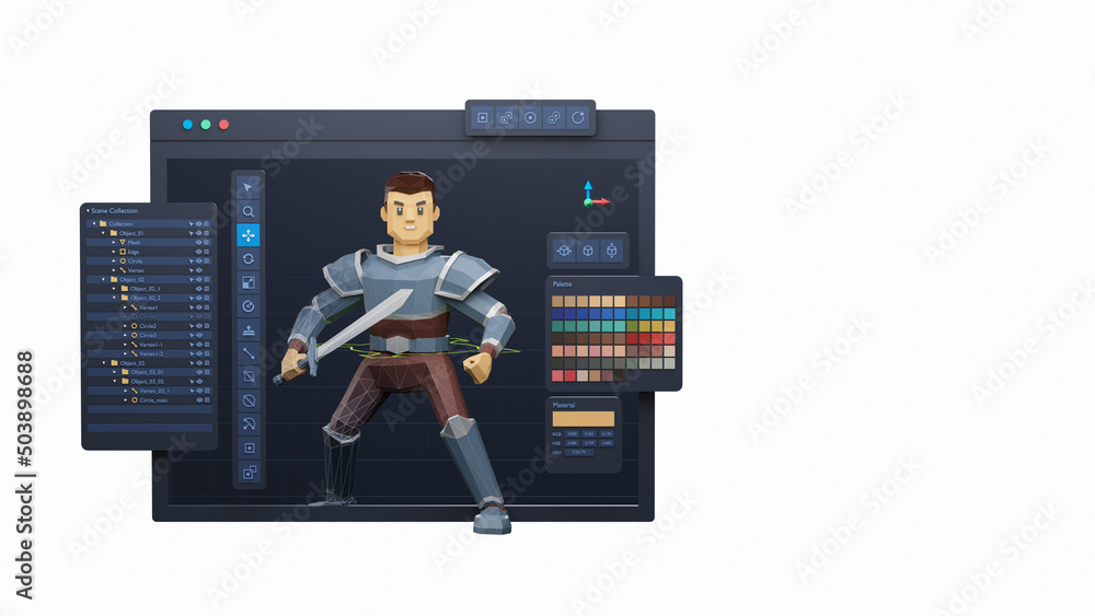 Stock-Illustration „Game design development create characters animate ...