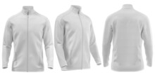 White Jacket Fleece Mockup, Design Presentation For Print, 3d Illustration, 3d Rendering