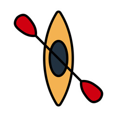 Poster - Icon Of Kayak And Paddle