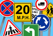 © New Africa - Collection of different traffic signs on turquoise background