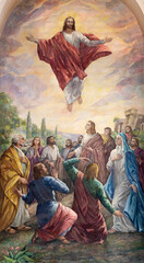 Papier Peint - VALENCIA, SPAIN - FEBRUAR 14, 2022: The painting of Ascension of Lord in the church Iglesia San Francisco de Borja by Miguel Vaguer (1973).