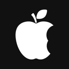 Sticker - Bitten apple icon on grey background